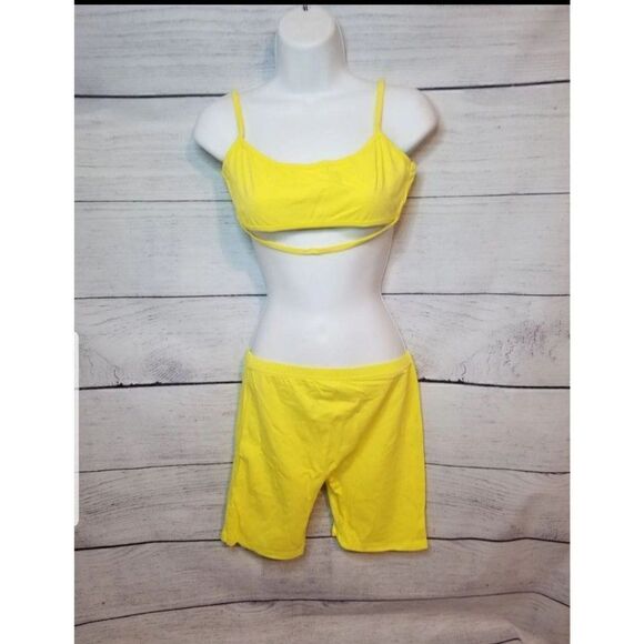 Women's 2 Piece Crop Top Shorts Set Large - Picture 1 of 6